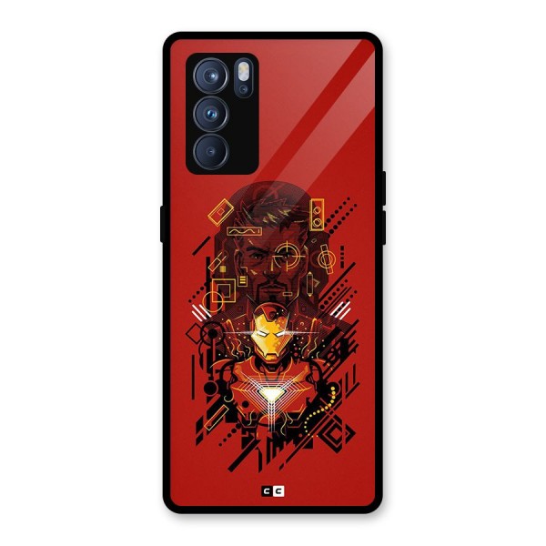 Tony Stark Glass Back Case for Oppo Reno6 Pro 5G