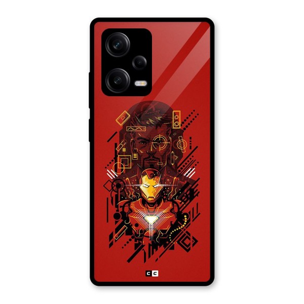 Tony Stark Glass Back Case for Redmi Note 12 Pro