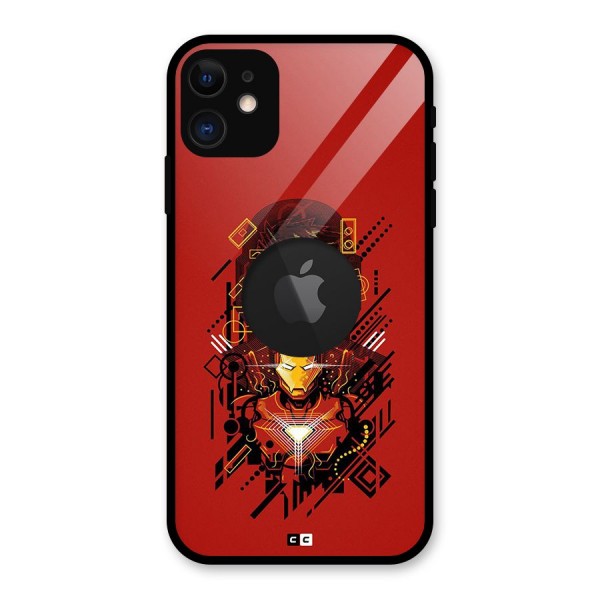 Tony Stark Glass Back Case for iPhone 11 Logo Cut