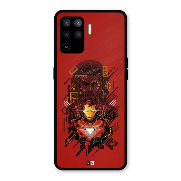Tony Stark Metal Back Case for Oppo F19 Pro