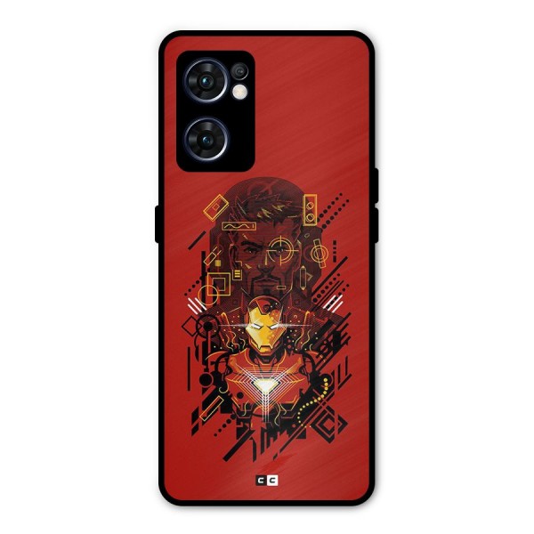 Tony Stark Metal Back Case for Oppo Reno7 5G