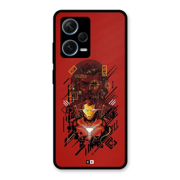 Tony Stark Metal Back Case for Redmi Note 12 Pro Plus 5G