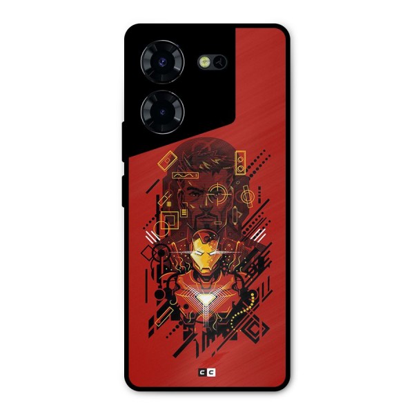 Tony Stark Metal Back Case for Tecno Pova 5 Pro 5G