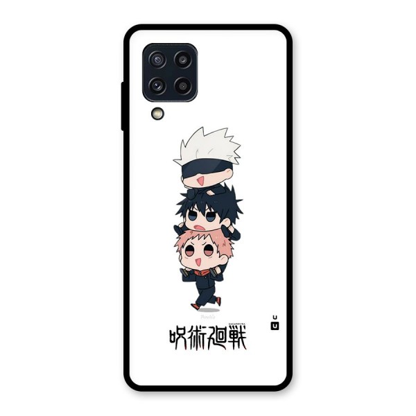Top Gojo Squad Glass Back Case for Galaxy M32