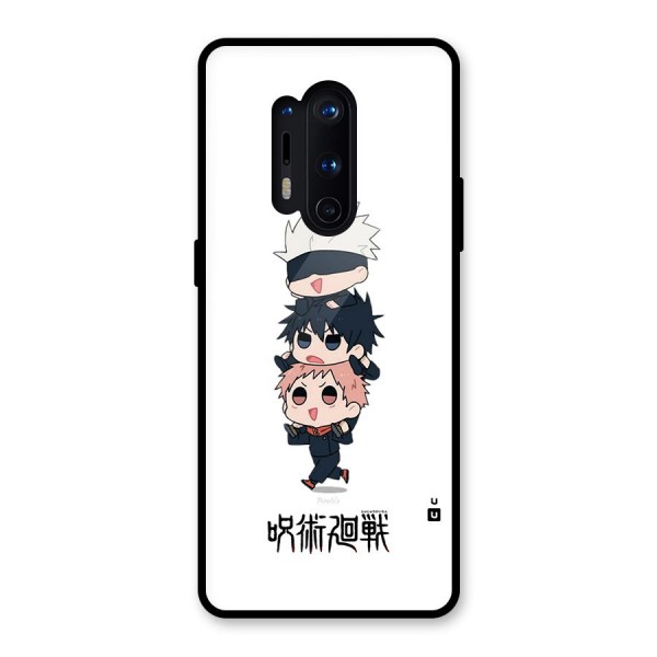 Top Gojo Squad Glass Back Case for OnePlus 8 Pro