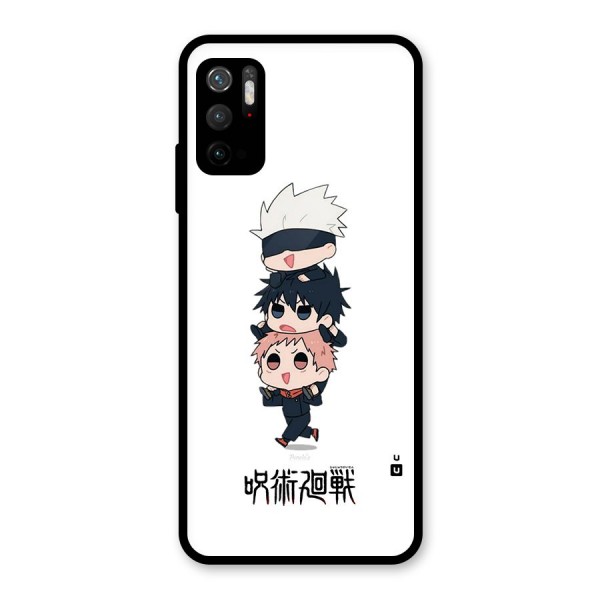 Top Gojo Squad Glass Back Case for Poco M3 Pro 5G