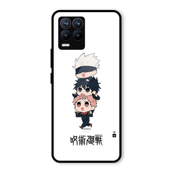 Top Gojo Squad Glass Back Case for Realme 8 Pro