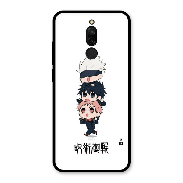Top Gojo Squad Glass Back Case for Redmi 8