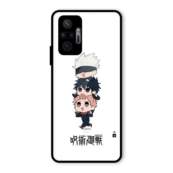 Top Gojo Squad Glass Back Case for Redmi Note 10 Pro Max
