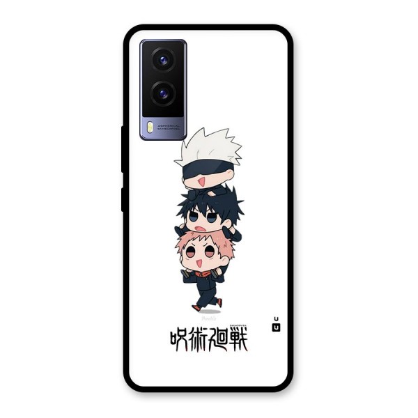 Top Gojo Squad Glass Back Case for Vivo V21e 5G