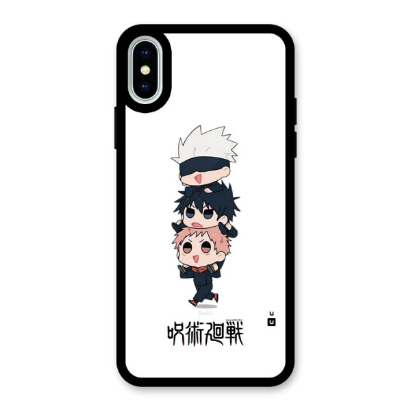 Top Gojo Squad Glass Back Case for iPhone X