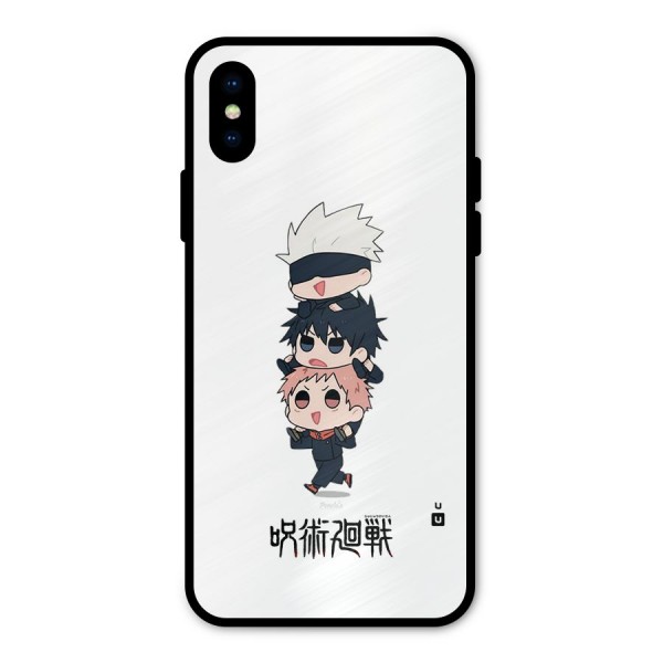 Top Gojo Squad Metal Back Case for iPhone X