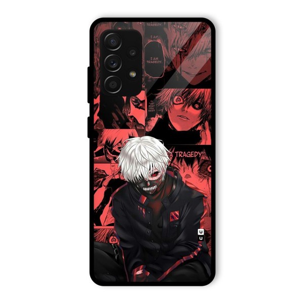 Toukyo Ghoul Kaneki Manga Glass Back Case for Galaxy A53 5G