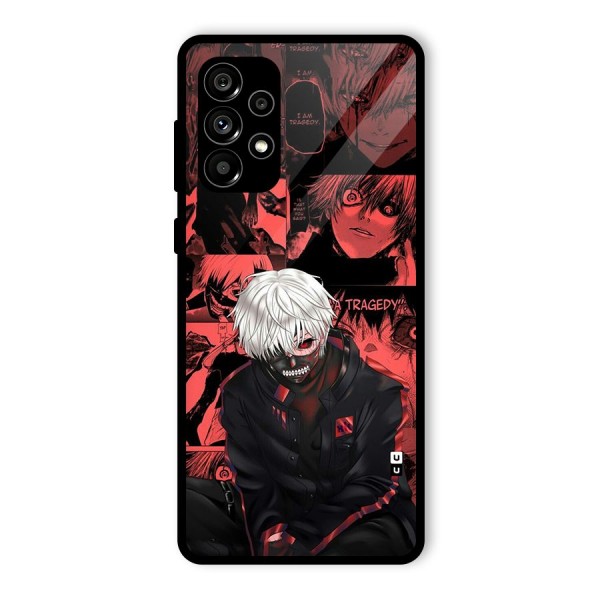 Toukyo Ghoul Kaneki Manga Glass Back Case for Galaxy A73 5G