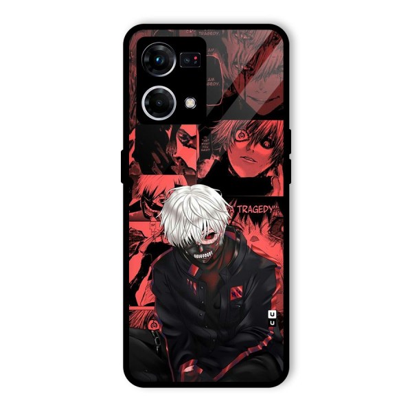 Toukyo Ghoul Kaneki Manga Glass Back Case for Oppo F21 Pro 4G