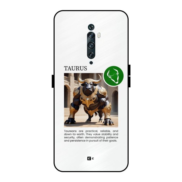 Towering Taurus Metal Back Case for Oppo Reno2 F