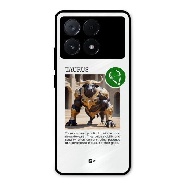 Towering Taurus Metal Back Case for Poco X6 Pro