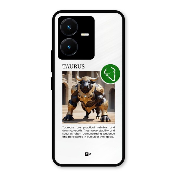 Towering Taurus Metal Back Case for Vivo Y22