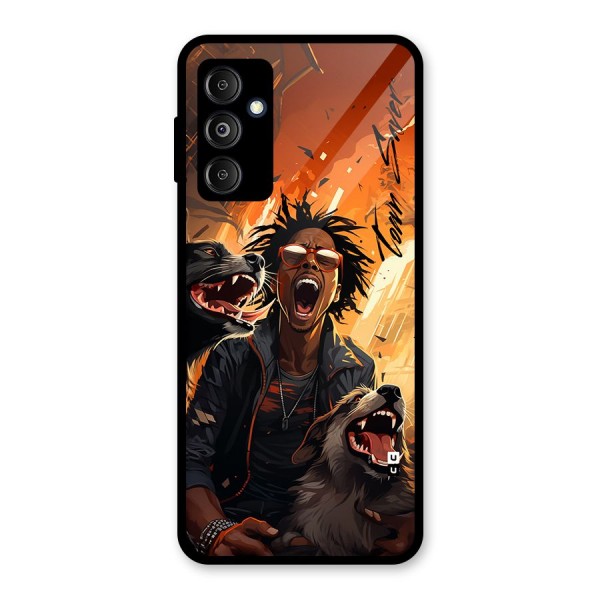 Town Saver Dogs Glass Back Case for Galaxy M14 5G