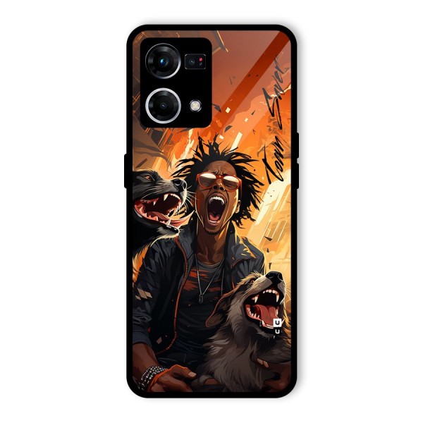 Town Saver Dogs Glass Back Case for Oppo F21 Pro 4G