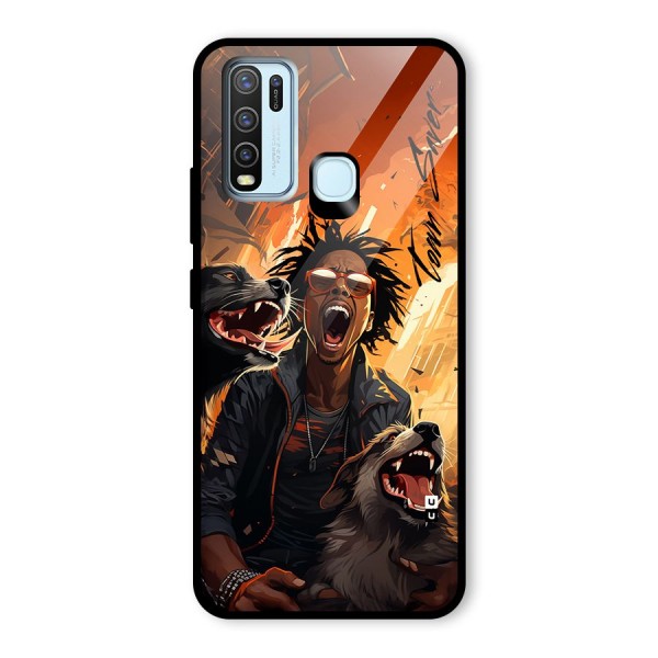 Town Saver Dogs Glass Back Case for Vivo Y30