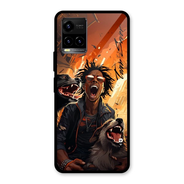 Town Saver Dogs Glass Back Case for Vivo Y33s