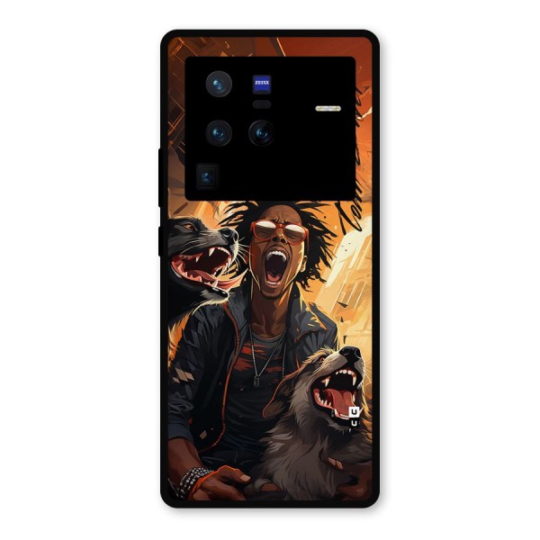 Town Saver Dogs Metal Back Case for Vivo X80 Pro