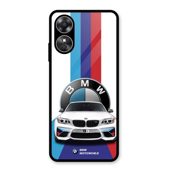 Track Supercar Glass Back Case for Oppo A17