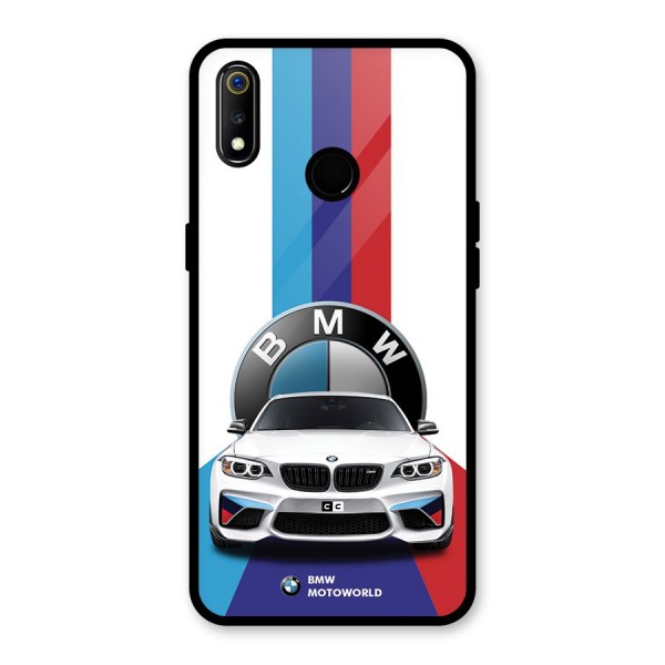 Track Supercar Glass Back Case for Realme 3