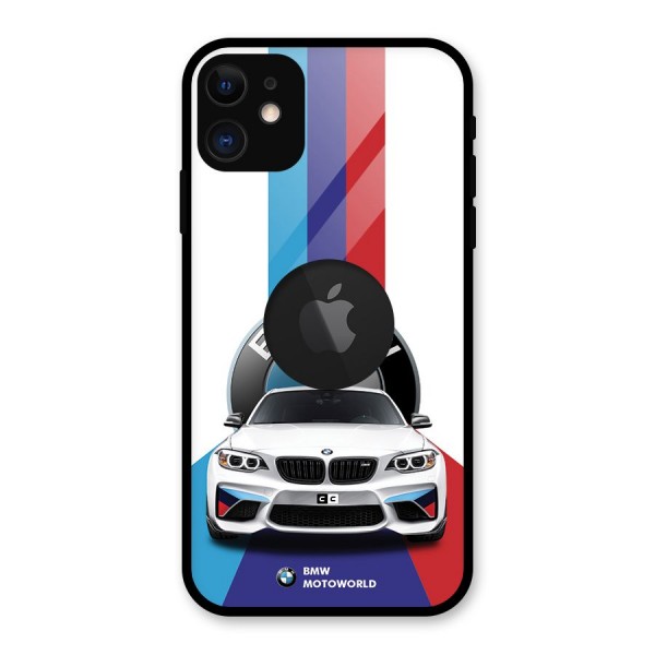 Track Supercar Glass Back Case for iPhone 11 Logo Cut