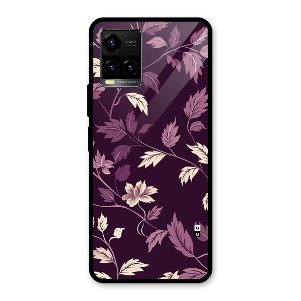 Traditional Florals Glass Back Case for Vivo Y21G
