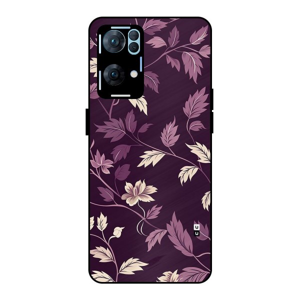 Traditional Florals Metal Back Case for Oppo Reno7 Pro 5G