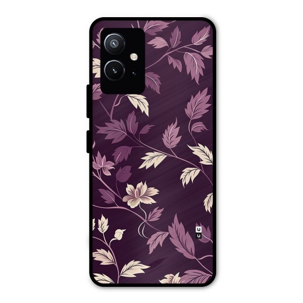 Traditional Florals Metal Back Case for Vivo T1 5G
