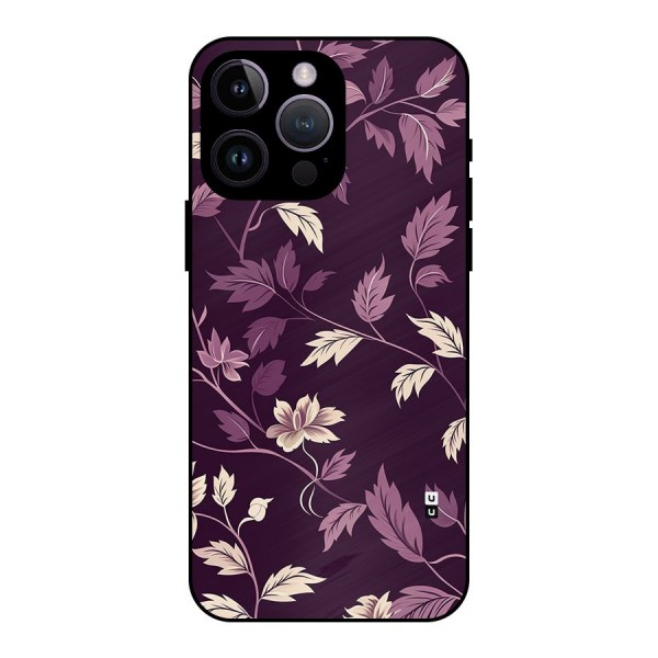 Traditional Florals Metal Back Case for iPhone 14 Pro Max