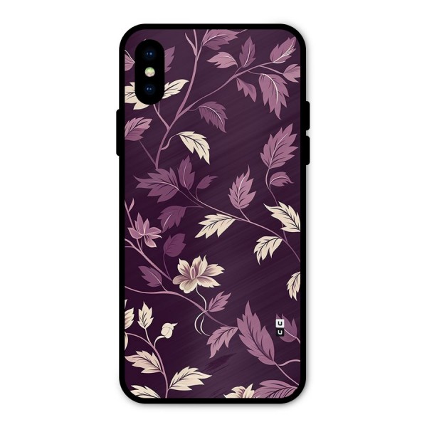 Traditional Florals Metal Back Case for iPhone XS
