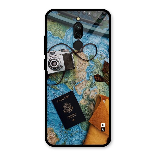 Travel Essentials Glass Back Case for Redmi 8