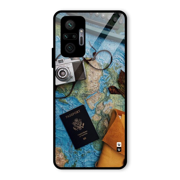 Travel Essentials Glass Back Case for Redmi Note 10 Pro