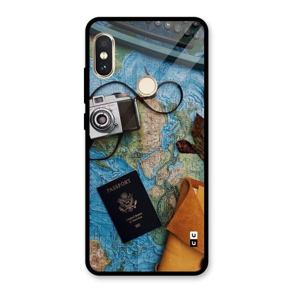 Travel Essentials Glass Back Case for Redmi Note 5 Pro
