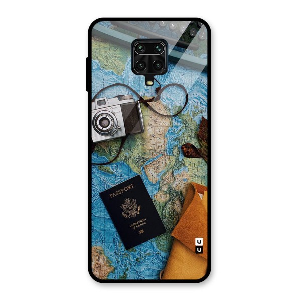 Travel Essentials Glass Back Case for Redmi Note 9 Pro Max