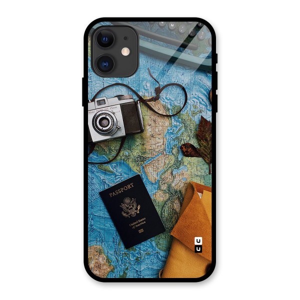 Travel Essentials Glass Back Case for iPhone 11