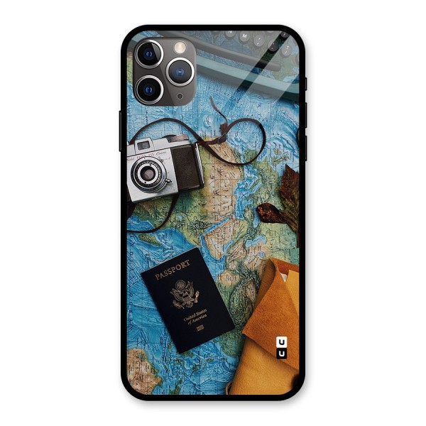 Travel Essentials Glass Back Case for iPhone 11 Pro Max
