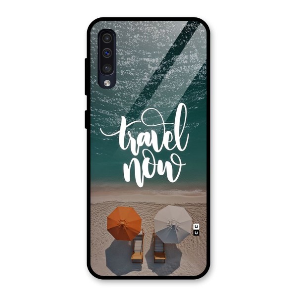 Travel Now Glass Back Case for Galaxy A50