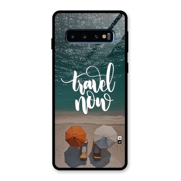 Travel Now Glass Back Case for Galaxy S10