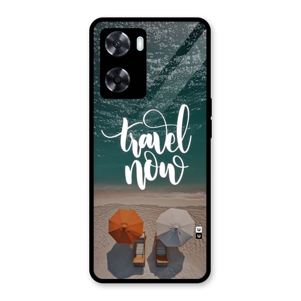 Travel Now Glass Back Case for Oppo A77