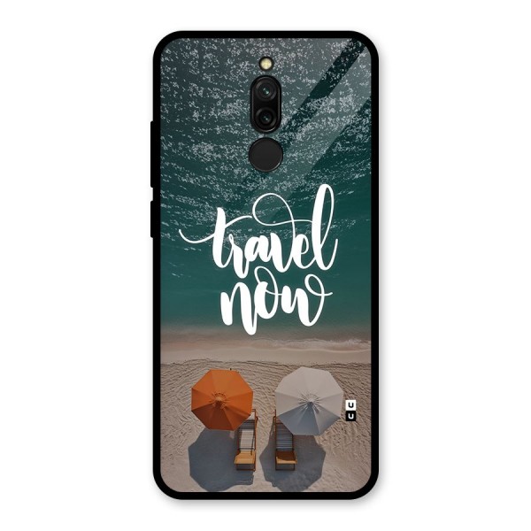 Travel Now Glass Back Case for Redmi 8