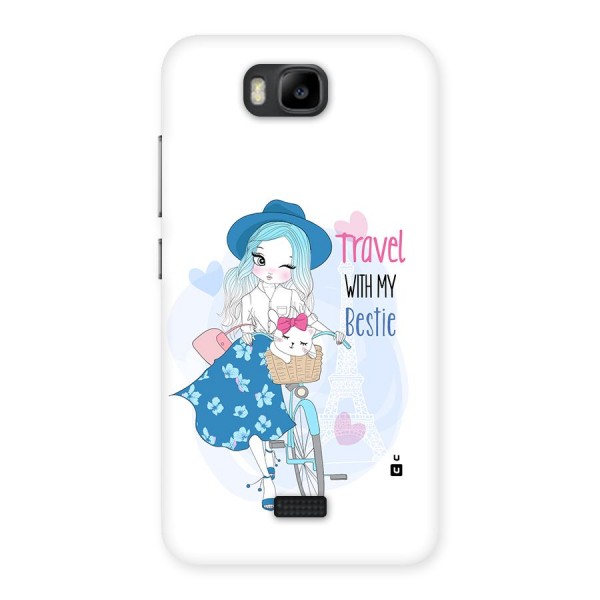 Travel With My Bestie Back Case for Honor Bee
