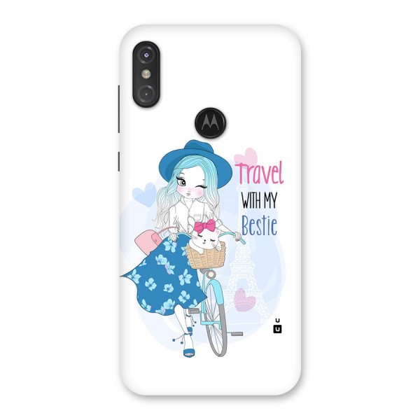 Travel With My Bestie Back Case for Motorola One Power