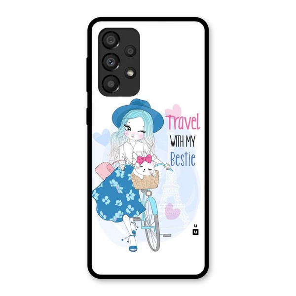 Travel With My Bestie Glass Back Case for Galaxy A33 5G