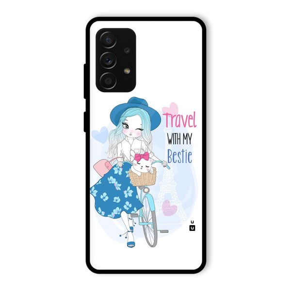Travel With My Bestie Glass Back Case for Galaxy A53 5G
