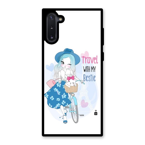 Travel With My Bestie Glass Back Case for Galaxy Note 10